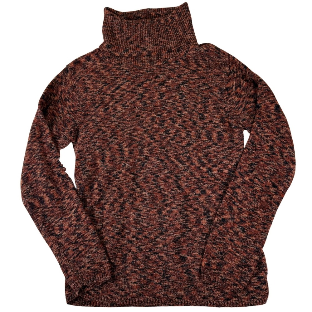 Vintage Western Connection Turtleneck Sweater Medium Orange‎ Knit Heathered Fall
